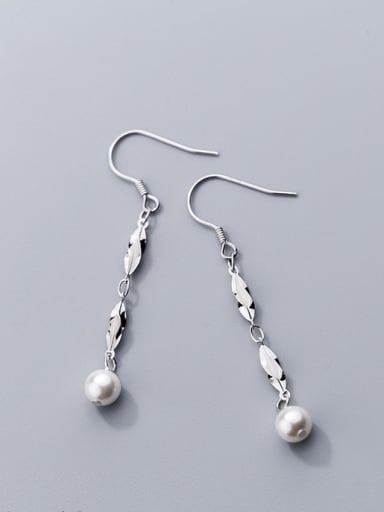 925 Sterling Silver Imitation Pearl Classic Charm Drop Earrings