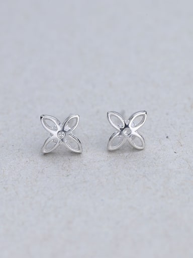 925 Silver Flower Zircon stud Earring
