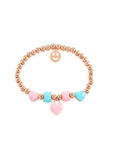 Fashion Glue Heart Rose Gold Plated Beads Bracelet