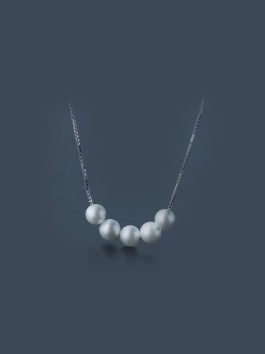 S925 Silver Fashion Sweet Pearl Short Necklace