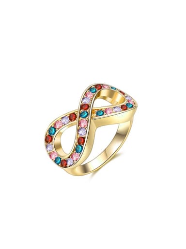 Fashion Number Eight Shaped 18K Gold Ring