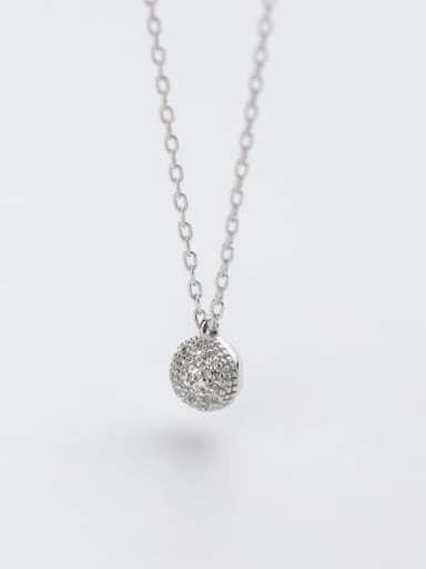 Fresh Ball Shaped Rhinestones S925 Silver Necklace