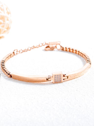 Stainless Steel With Rose Gold Plated Simplistic Geometric Bracelets