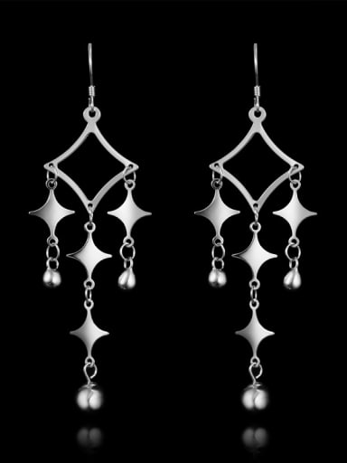 Personalized Wind Bell Stars 925 Sterling Silver Drop Earrings