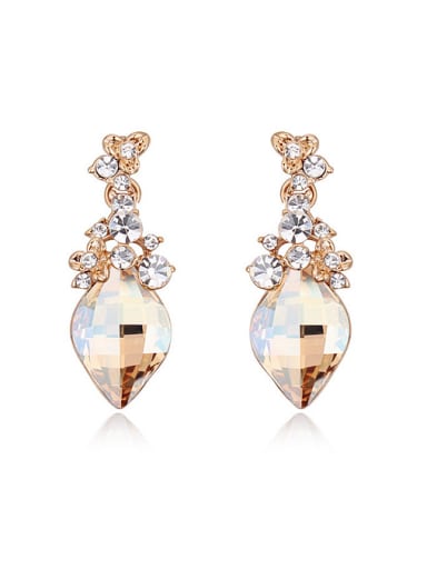 Fashion Rhombus austrian Crystals Alloy Stud Earrings