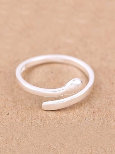Simple Matte Silver Opening Midi Ring