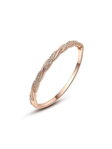 All-match Rose Gold Plated Austria Crystal Bangle