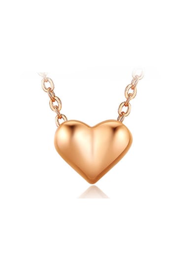 All-match Rose Gold Plated Heart Shaped Necklace