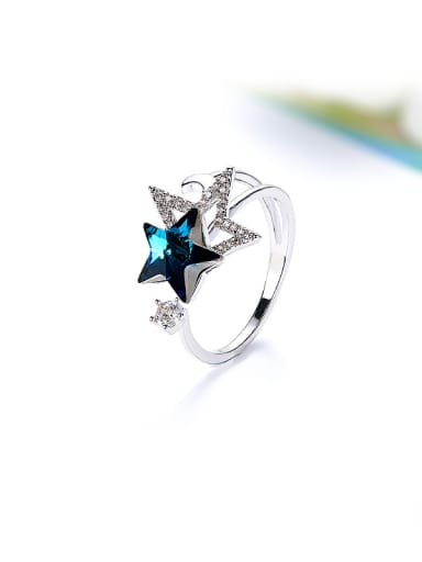 Five-pointed Star Shaped Crystal Ring