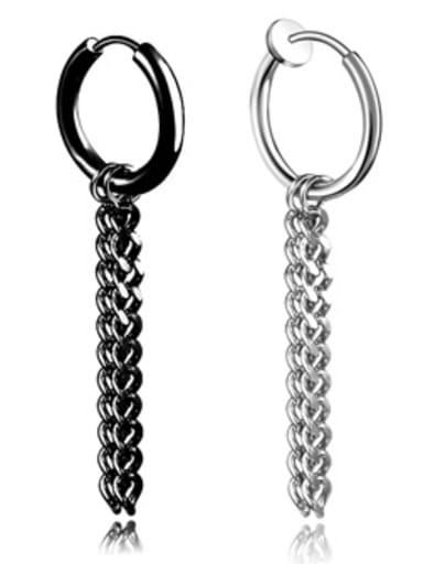 Stainless Steel With Black Gun Plated Trendy Chain Earrings