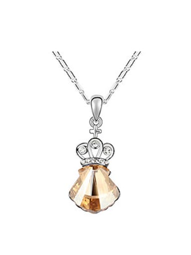 Simple Little Crown Shell-shaped austrian Crystal Alloy Necklace