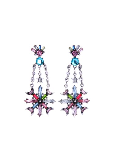Colorful Shining Stones Drop Chandelier earring