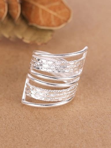 Exaggerated Personalized Silver Opening Ring