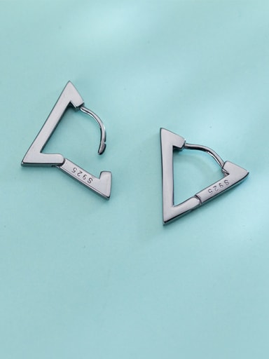 Pure silver plated gun color simple triangular ear nail for men and women