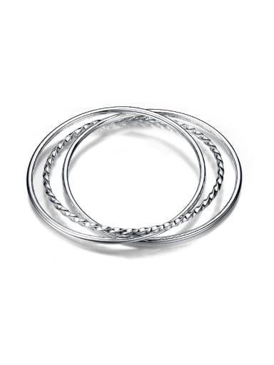 999 Silver Three-in-one Simple Polishing Bangles