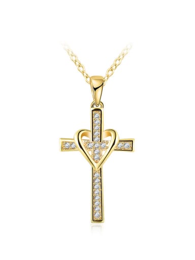 Unisex Exquisite Cross Shaped Zircon Necklace