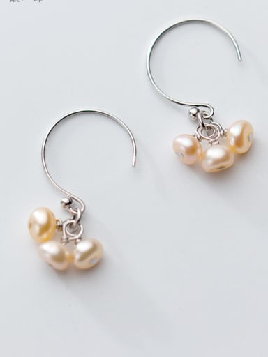 925 Sterling Silver With  Imitation Pearl Romantic Earrings