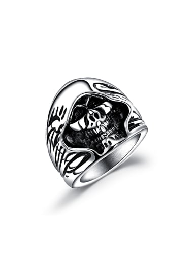 Punk style Skull Titanium Ring