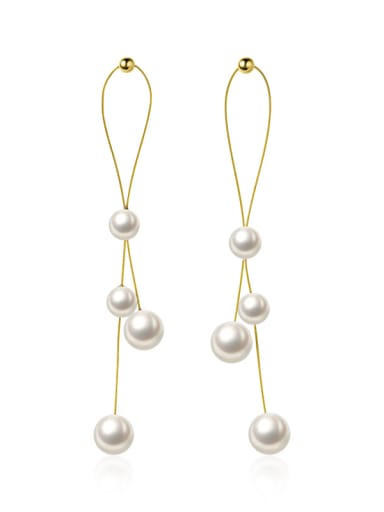 925 Sterling Silver With Gold Plated Personality Round Drop Earrings