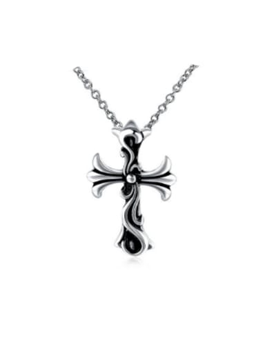 Unisex Personality Titanium Cross Shaped Necklace