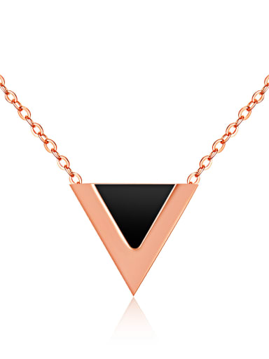 Stainless Steel With Rose Gold Plated Simplistic Triangle Necklaces