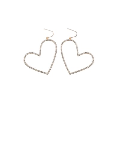 Alloy With Gold Plated Simplistic Hollow Heart Hook Earrings