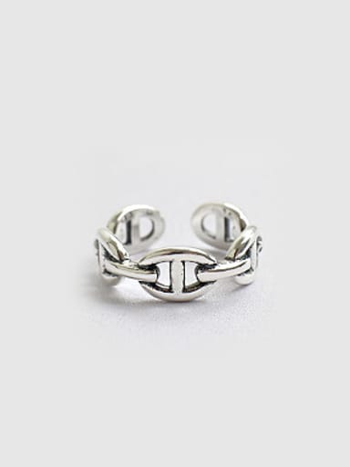 Personalized Hollow Silver Opening Ring
