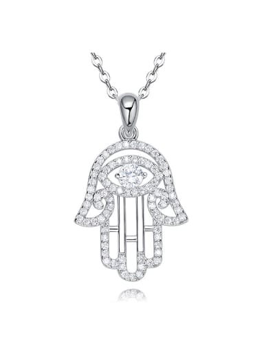 Personalized Cubic Zirconias-covered God's Hand 925 Silver Pendant