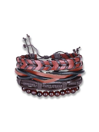 Multi-layers Artificial Leather Beads Bracelet