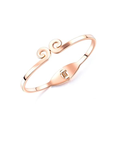 Stainless Steel With Rose Gold Plated Simplistic Irregular Bangles