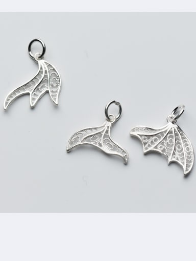 925 Sterling Silver With Silver Plated Trendy fish tail Charms