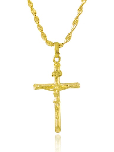 Personality 24K Gold Plated Cross Shaped Copper Neklace