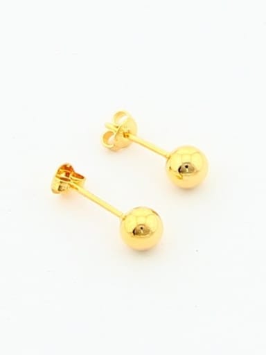Fashionable 24K Gold Plated Round Shaped Stud Earrings