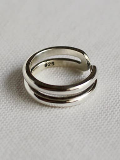 Simple Two-band Smooth Silver Ring