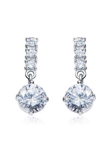 Fashion Cubic Zirconias-covered 925 Silver Stud Earrings