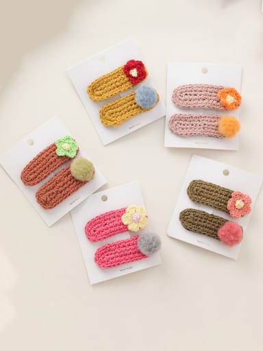 Alloy With Platinum Plated Cute Wool Weaving Flower Barrettes & Clips