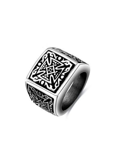 Personality Square Shaped Stainless Steel Ring