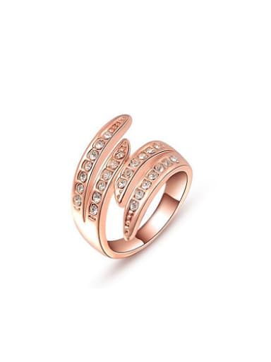 Rose Gold Plated Geometric Shaped Crystal Ring