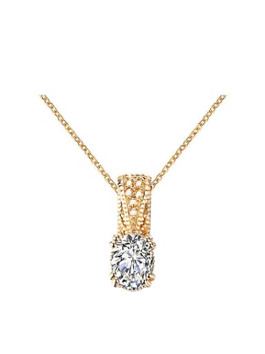 18K Gold Plated Geometric Shaped Zircon Necklace