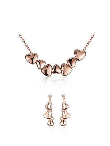 Simple Heart shapes Two Pieces Jewelry Set