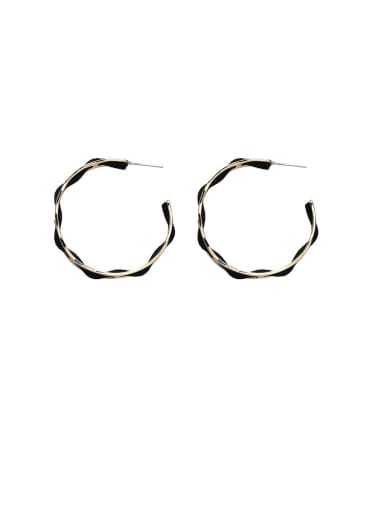 Alloy With Gold Plated Simplistic Round Hoop Earrings