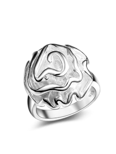 Flowers Shaped White Gold Plated Women Ring