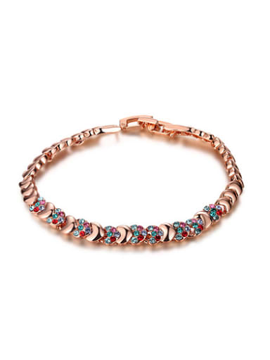 All-match Colorful Heart Shaped Crystal Bracelet