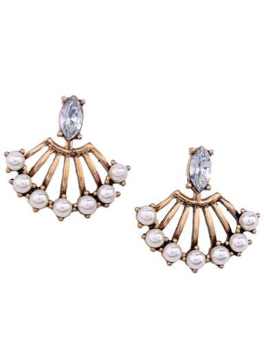 Fan-shape Separated Stud Chandelier earring