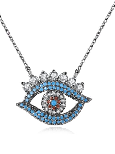 Copper With Gun Plated Exaggerated Evil Eye Necklaces
