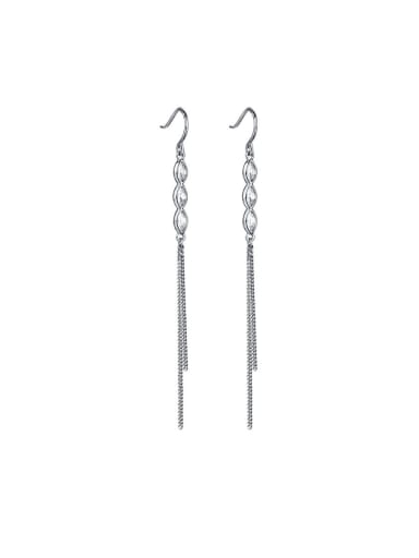 925 Sterling Silver With Cubic Zirconia Trendy  Flow comb Drop Earrings