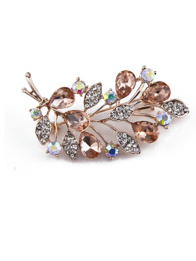 new 2018 2018 2018 2018 2018 Rose Gold Plated Crystals Brooch