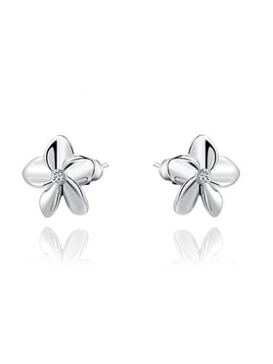 Elegant Flower Shaped Austria Crystal Earrings