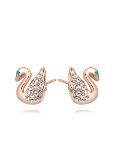 Personality Swan Shaped Austria Crystal Stud Earrings