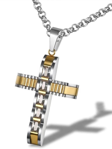 Fashion Cross Pendant Titanium Men Necklace